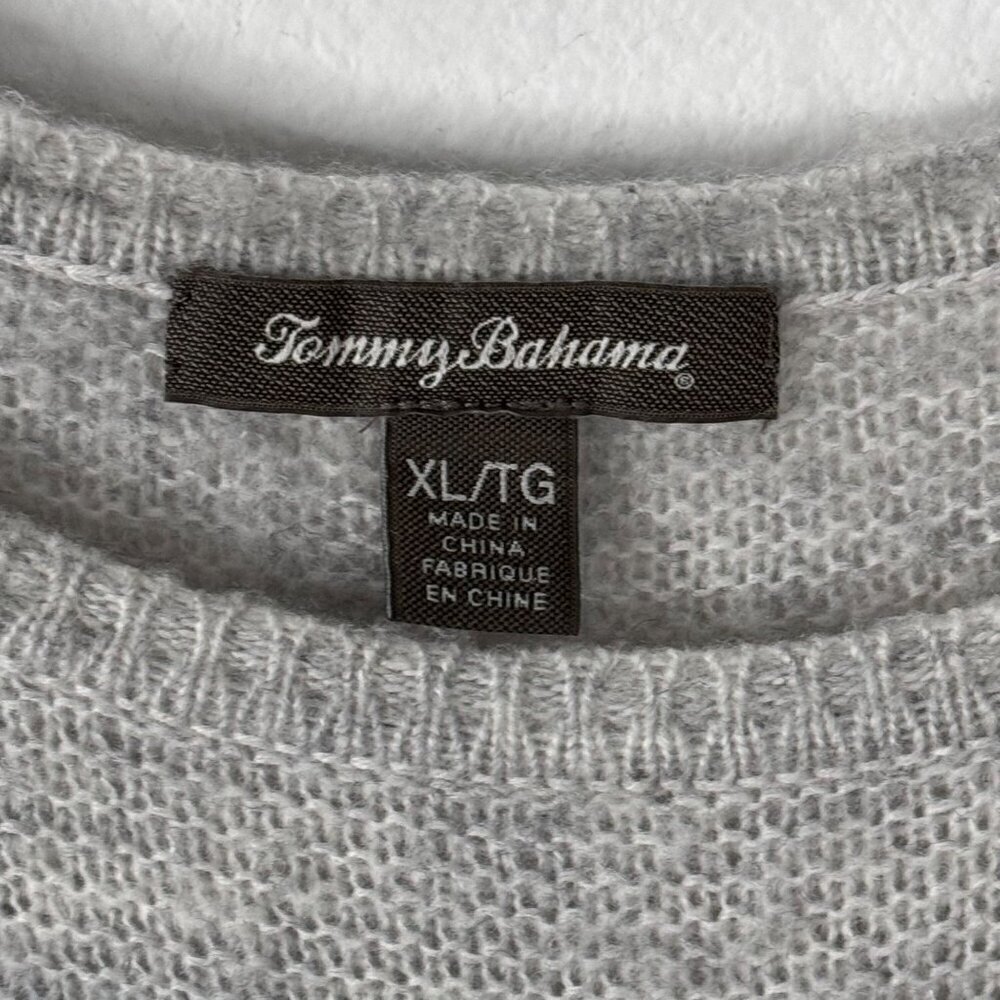 Tommy Bahama Wool Blend Color Block Grey Sweater Soft Women's Size XL GUC - Picture 6 of 9
